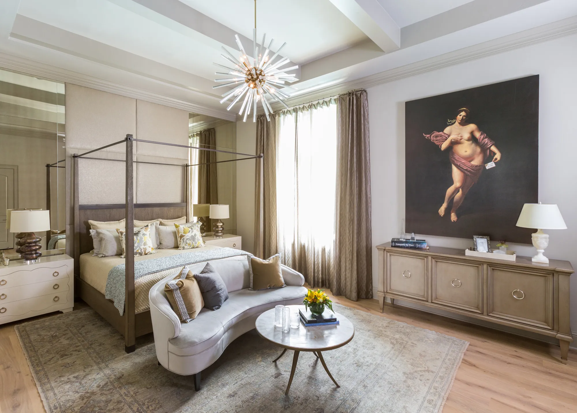 Livable glamour master bedroom