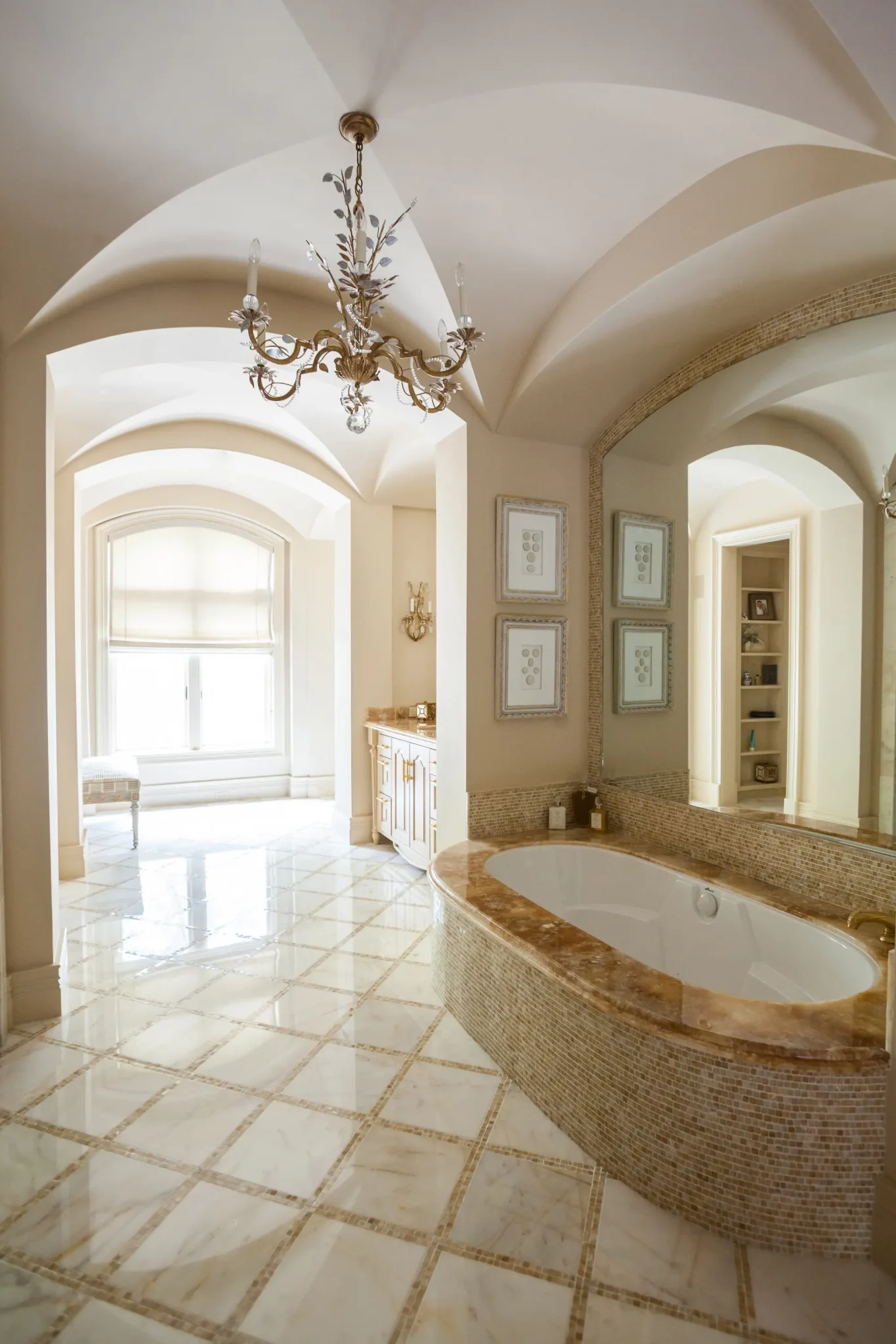 French formal master bathroom tub