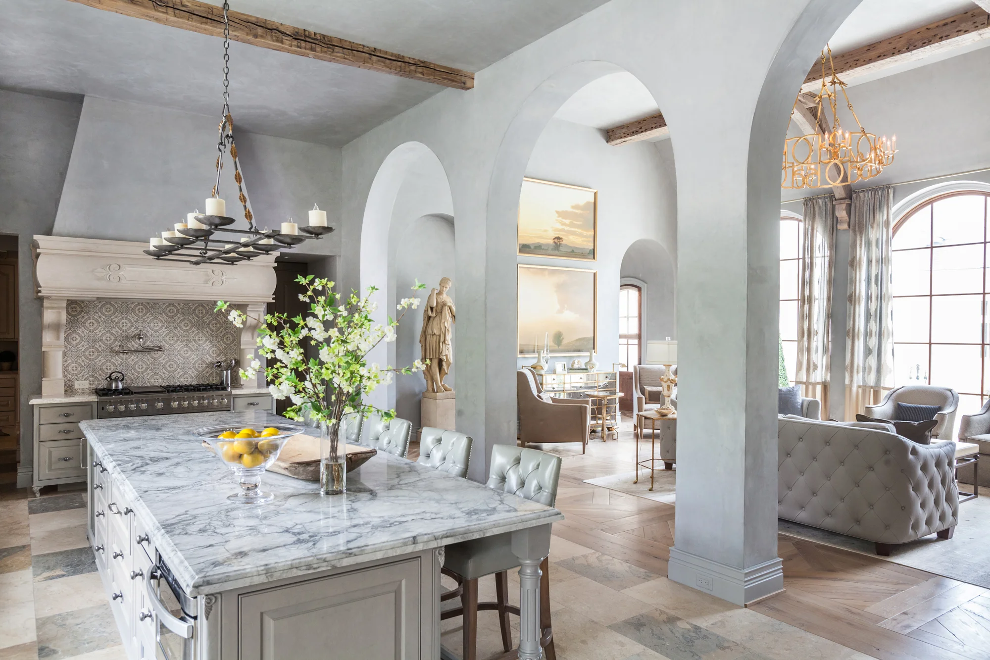 French formal kitchen island