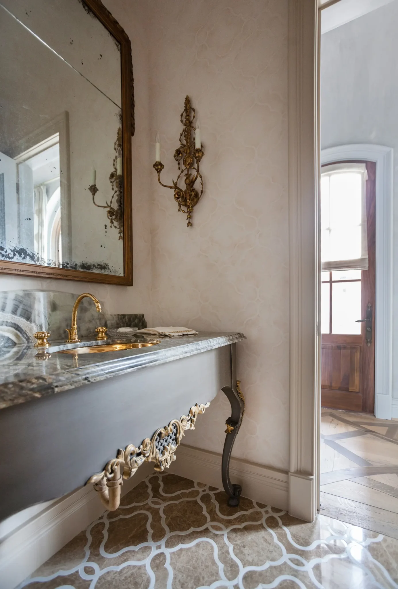 French formal powder room