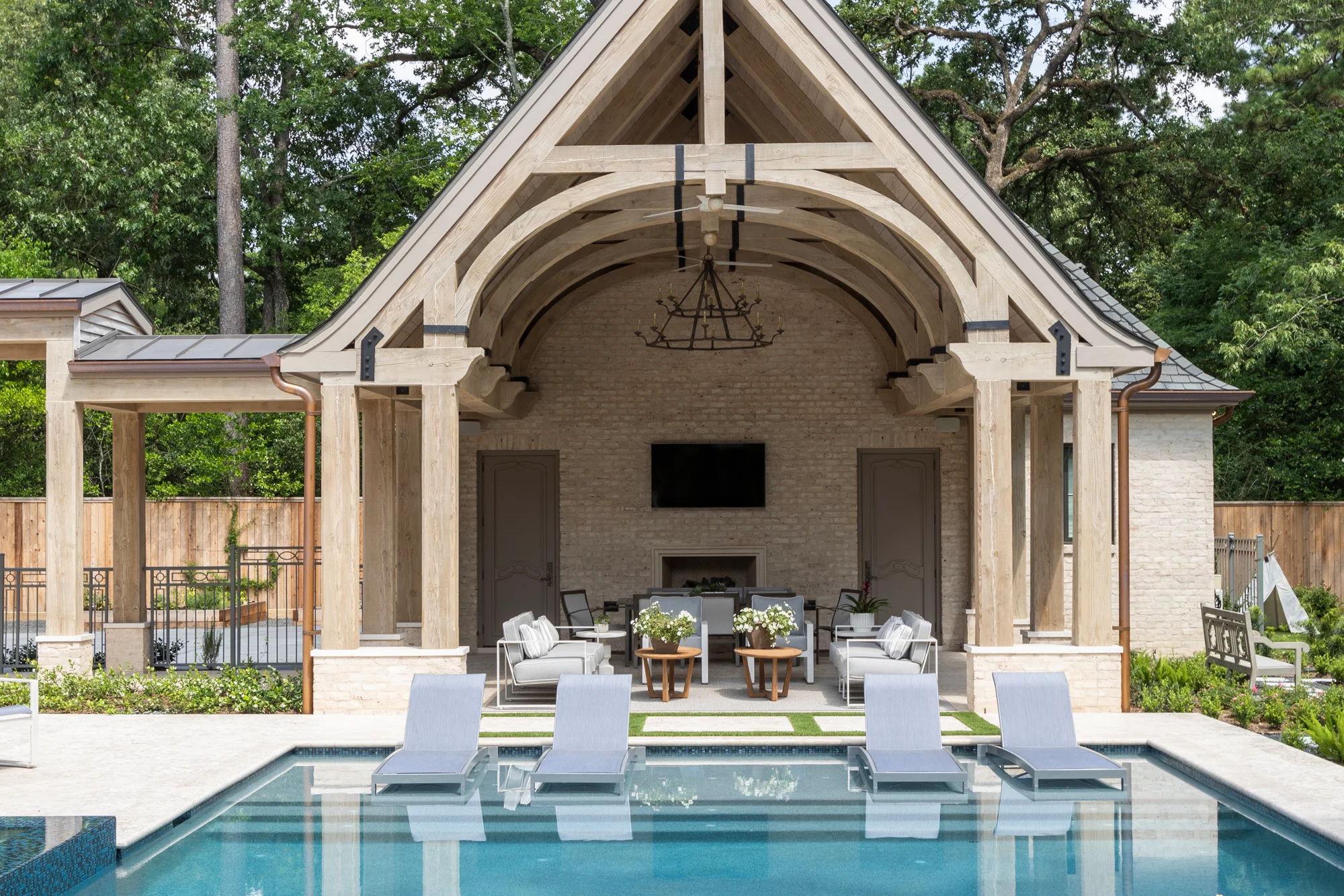 Custom built pool house