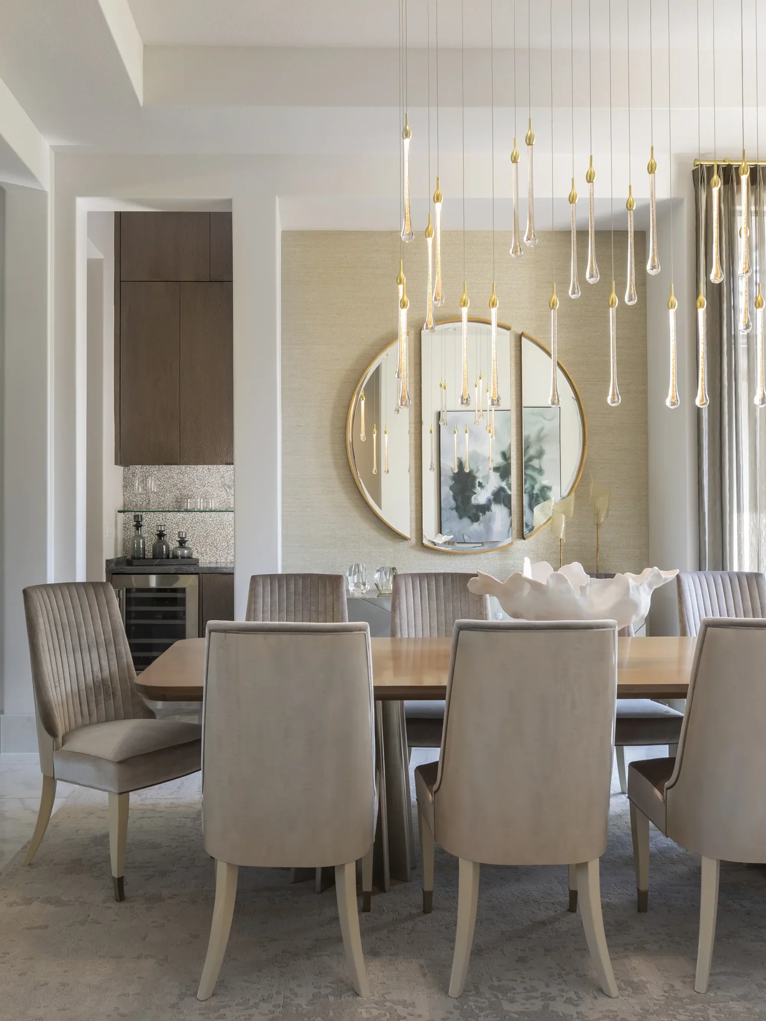 dining room interior design and lighting selection